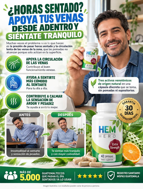 HEM HERO Extra Strength · 42 cápsulas