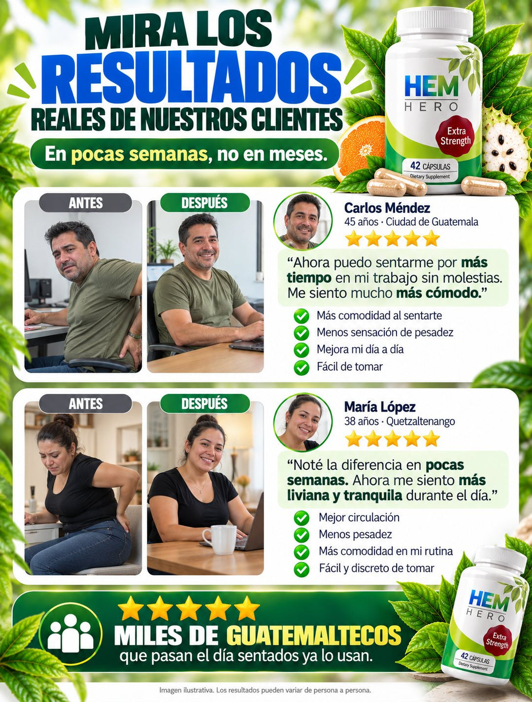 HEM HERO Extra Strength · 42 cápsulas