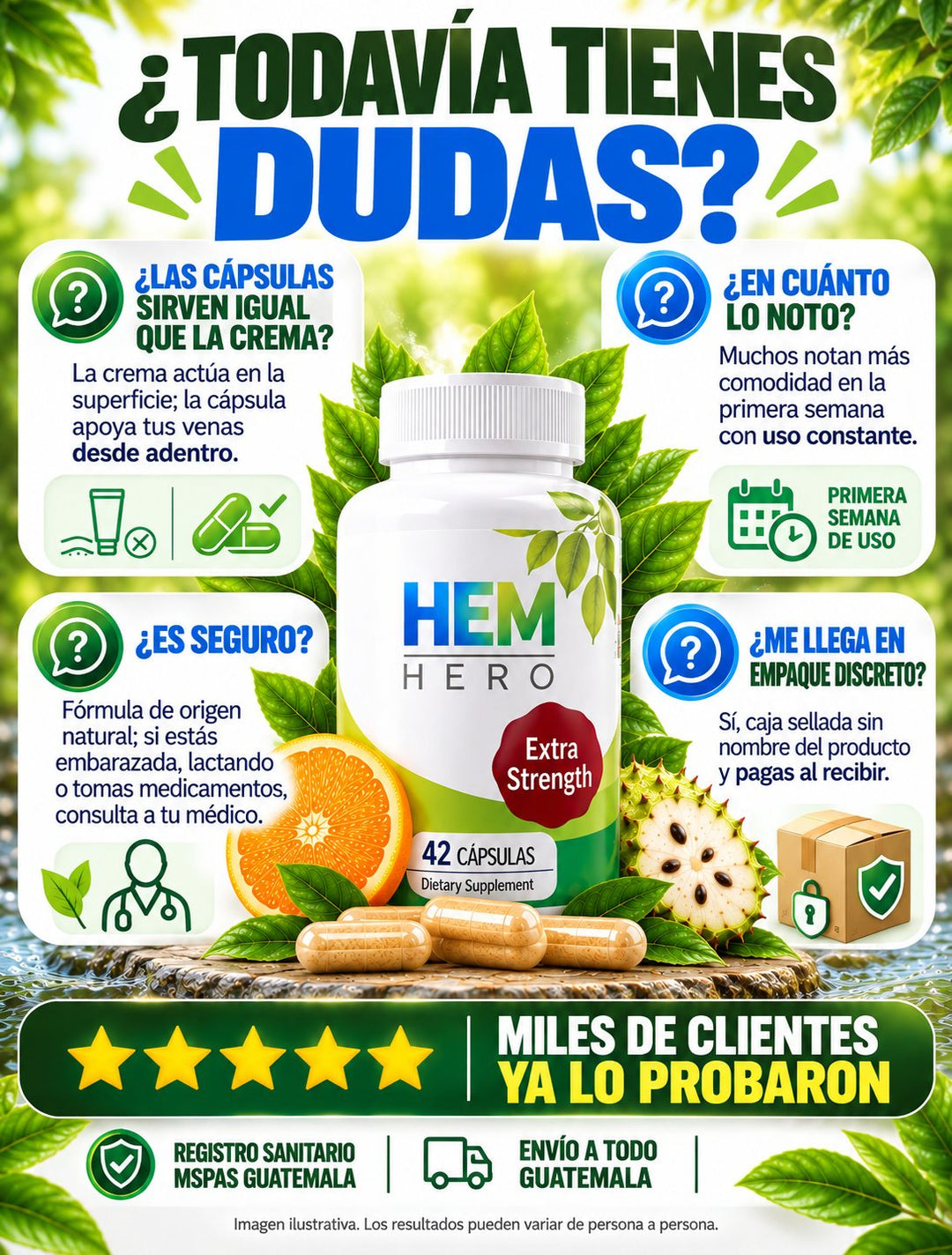 HEM HERO Extra Strength · 42 cápsulas