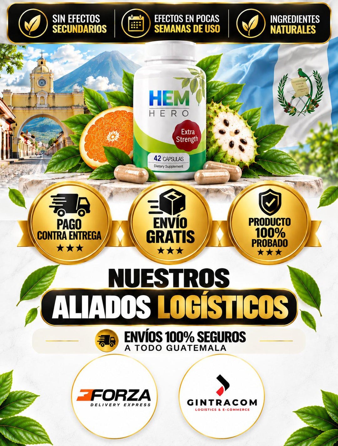 HEM HERO Extra Strength · 42 cápsulas