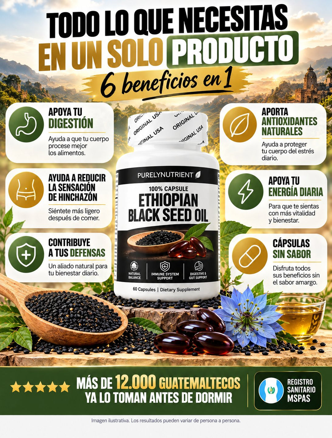 Aceite de Semilla Negra Etíope · 60 cápsulas