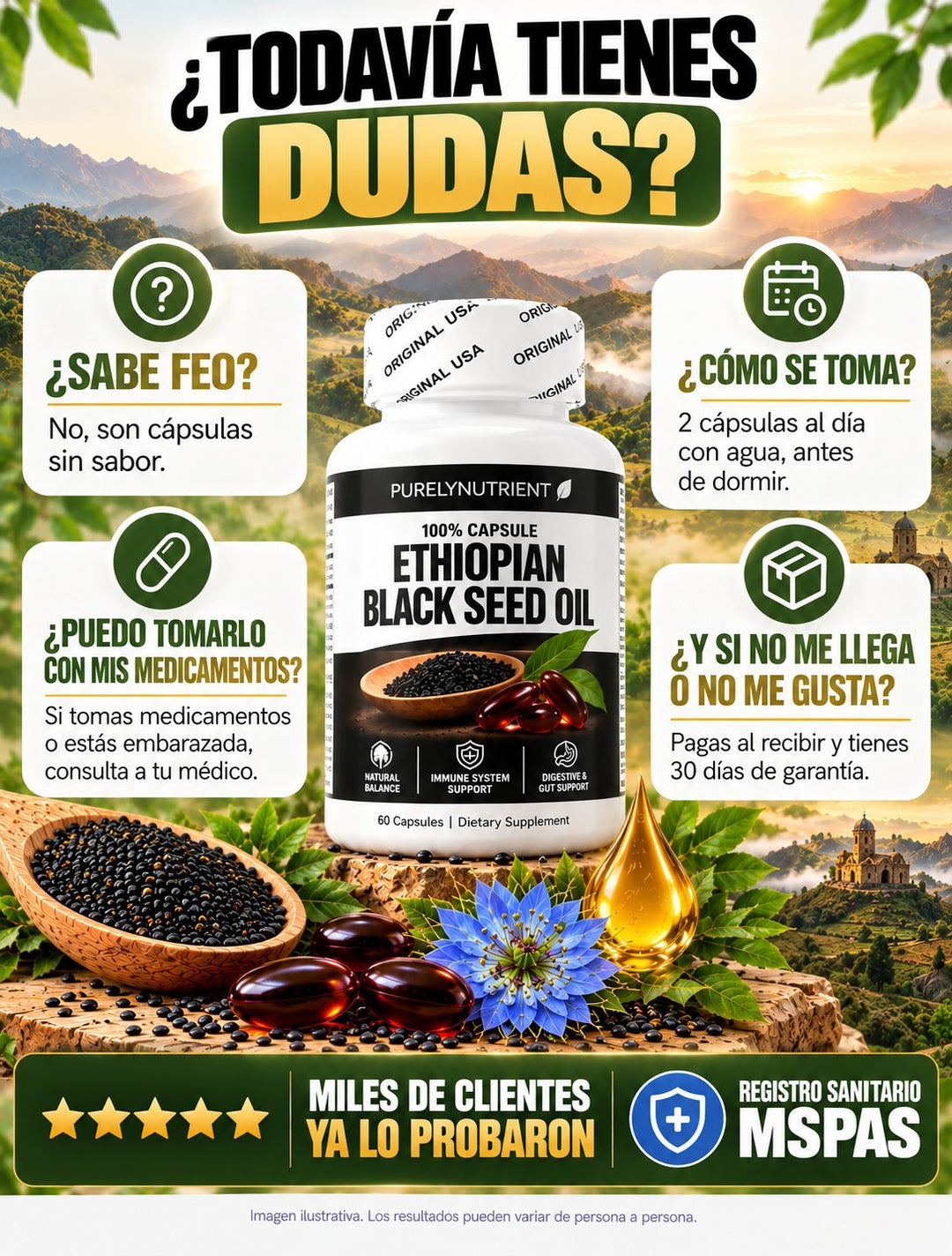 Aceite de Semilla Negra Etíope · 60 cápsulas